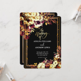 Invitación Rosa Roja Simple minimalista,Invitación a marco do