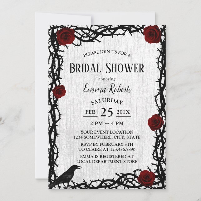 Invitación Rosa Roja y Ducha Rústica de Cuentos de Tripulació (Anverso)