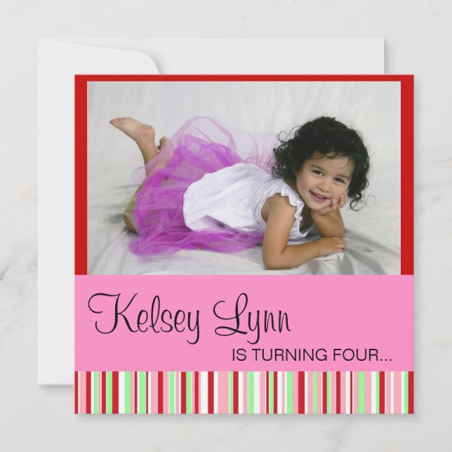 Invitación rosa rojo fresa (Anverso)