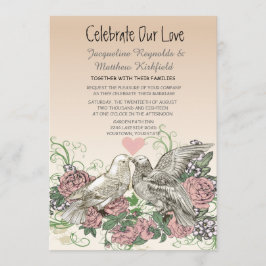 Invitación Rosa  Romance Boda