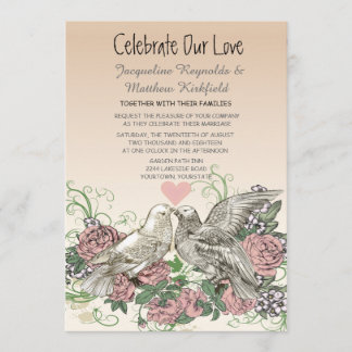 Invitación Rosa  Romance Boda