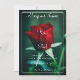 Invitación Rosa Romántica | Boda floral elegante
