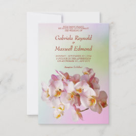 Invitación Rosa romántico elegante Boda de orquídeas blancas