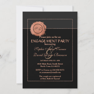Invitación Rosa Romántico Participación de Bodas en Monograma