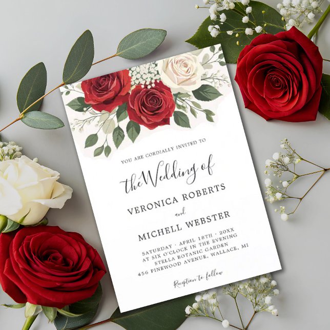 Invitación Rosa romántico y bello Boda floral (Subido por el creador)