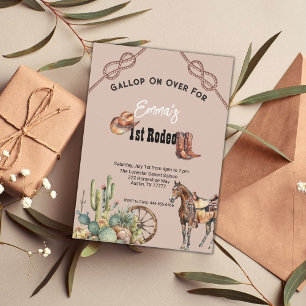 Invitación Rosa Rosa 1.ᵉʳ Noche de Rodeo