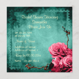 Invitación rosa rosa Aqua