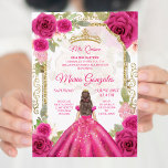 Invitación Rosa rosa de Fuchsia y vestido Charra Mis XV Anos<br><div class="desc">Rosa rosa y vestido de Fuchsia Charra Mis XV Anos Invitación Mis Quince Anos,  15 cumpleaños, </div>