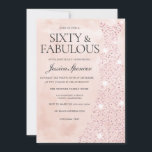 Invitación Rosa Rosa Dorada Vestido 60 y fabuloso cumpleaños<br><div class="desc">Vestido de oro rosa rosa 60 y fabuloso 60º cumpleaños Variaciones de invitación a la invitación y artículos coincidentes en nuestra tienda</div>