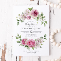 Rosa rosa Hydrangea Chica de arco floral Baby Show