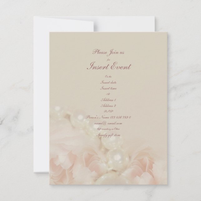 Invitación Rosa rosa maneja elegante compromiso de boda (Anverso)
