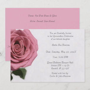 Invitación Rosa rosa pálido claro Quinceañera