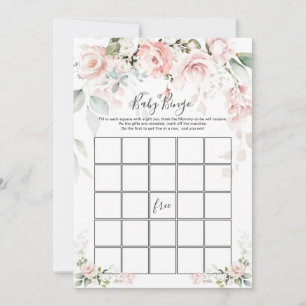 Invitación Rosa Rosa rosa Bingo bebé/Adivina quién es Baby Sh