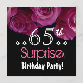 Invitación Rosa Rosa Rosa Bouquet 65º cumpleaños sorpresa S00