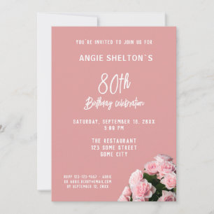 Invitación Rosa Rosa Rosa Bouquet 80º Fiesta de la Floral de
