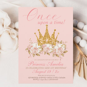 Invitación Rosa rosa rosa rosa rosa dorado de la corona Princ