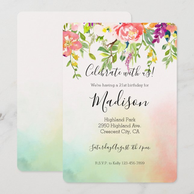 Invitación Rosa Rosa Rosa Rosa Rosa Rosa Rosa Amarilla Flor D (Anverso / Reverso)