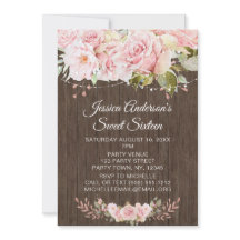 Rosa Rosa Rústico Luces de Madera Dulce Dieciséis