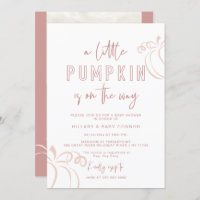 Rosa Rosa Un Pequeño Calabaza Baby Shower