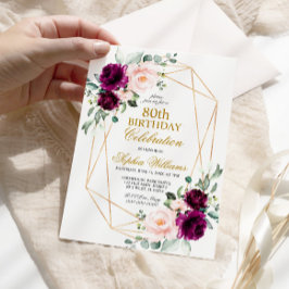 Invitación Rosa rosa y morado de Rubor cualquier edad