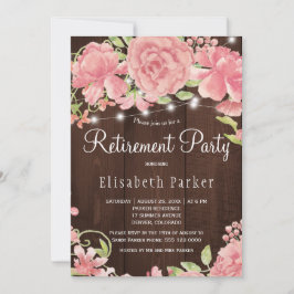 Invitación Rosa rosado rosado de madera barn peonatos fiesta 