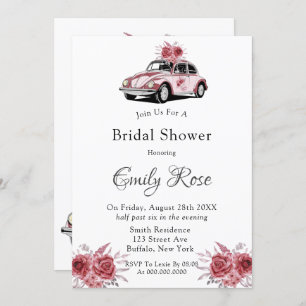 Invitación Rosa Rubor Peony Oleander Bridal Shower