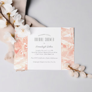 Invitación Rosa Rubor Princesa Corte Piedra Preciosa Ducha Nu