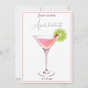 Invitación Rosa rubor y cóctel clásico de berenjena
