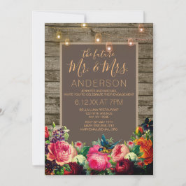 Invitación Rosa ruso Mason Jar String Light Engagement