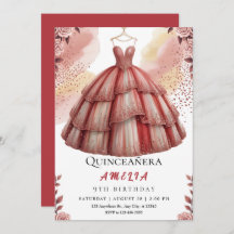 Rosa Rústico Oro Quinceañera cumpleaños