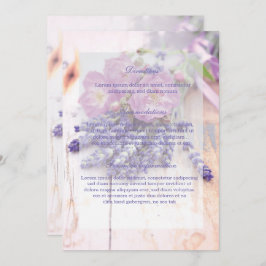 Invitación Rosa salvaje y Boda de flores de verano de lavanda
