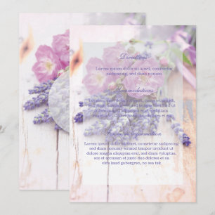 Invitación Rosa salvaje y Boda de flores de verano de lavanda