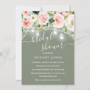 Invitación Rosa Salvia Floral Luces Desvanecidas para Fiesta 
