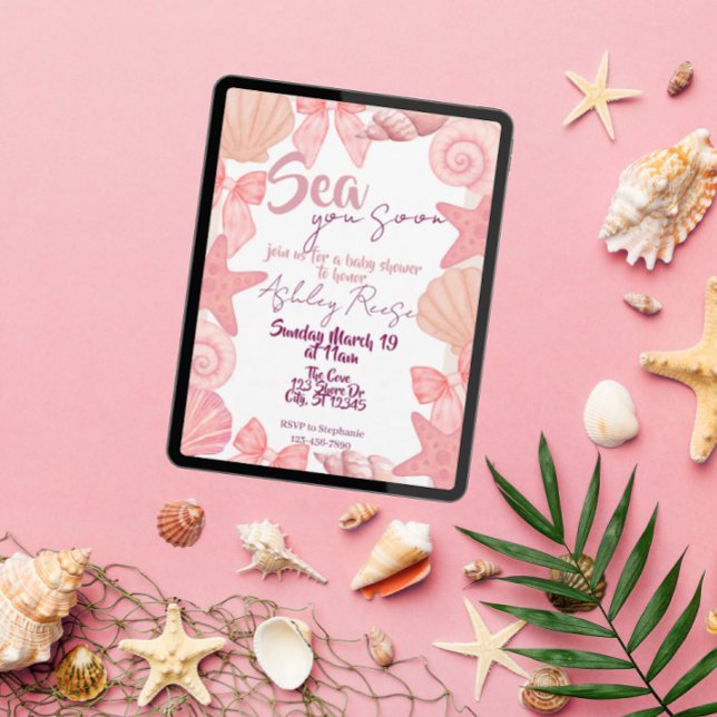 Invitación Rosa "Sea you soon" Baby Shower (Subido por el creador)