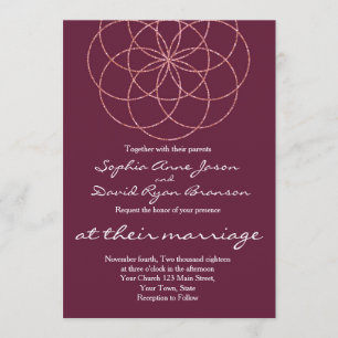 Invitación Rosa Semilla de Oro de Boda de Geometría Sagrada