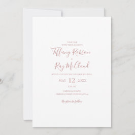 Invitación Rosa Sencillo Y Elegante Oro Todo En Un Boda