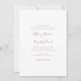 Invitación Rosa simple Boda tradicional de oro