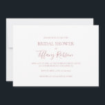 Invitación Rosa simple  Oro Ducha Bridal Horizontal<br><div class="desc">Esta sencilla y elegante ducha de rosa dorada horizontal es perfecta para su moderno y clásico rosa de boda oro minimalista. El diseño presenta una moda minimalista clásica de color dorado contemporáneo y una delicada caligrafía formal romántica. Es excelente para bodas de lujo en primavera, verano, otoño o invierno. ¡Manténgalo...</div>