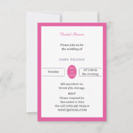 Invitación Rosa simple Personalizado ducha de novia