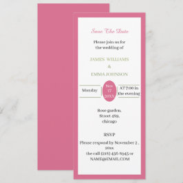 Invitación Rosa simple personalizado Guardar la fecha