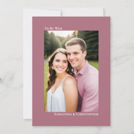 Invitación Rosa simple y turbio o Boda de fotos vertical malv