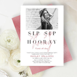 Invitación Rosa Sip Sip Hooray durante todo el día de prueba