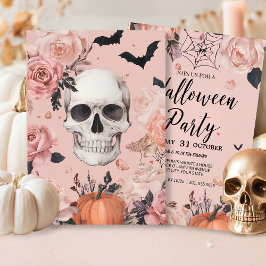 Invitación Rosa Skull Halloween