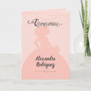 Invitación Rosa Sonrojado Silueta de Charro Quinceañera
