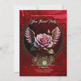 Invitación Rosa Steampunk