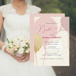 Invitación Rosa Suave, Casual, Elegante, Nombre De La Novia,