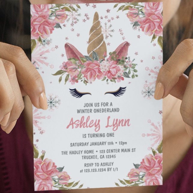 Invitación rosa suave para el 1er cumpleaños del u (Subido por el creador)