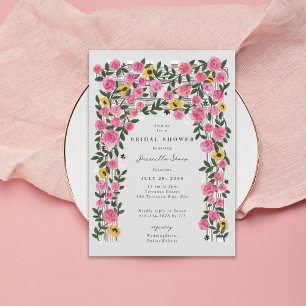 Invitación Rosa Sunflower Trellis Spring Garden Bridal Shower