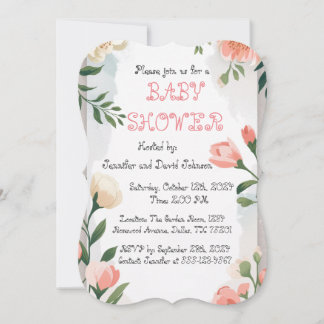 Invitación Rosa Sweet Floral Baby Shower