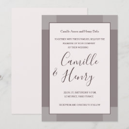 Invitación Rosa taupe gris lila elegante boda moderno